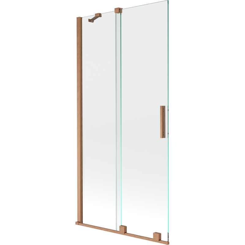 Mexen Velar parawan nawannowy 2-skrzydłowy rozsuwany 95 x 150 cm, transparent, miedź szczotkowana - 896-095-000-01-65