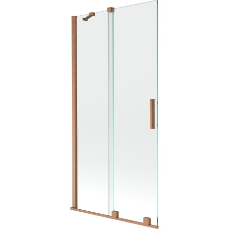 Mexen Velar parawan nawannowy 2-skrzydłowy rozsuwany 95 x 150 cm, transparent, miedź szczotkowana - 896-095-000-01-65