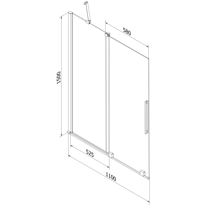 Mexen Velar parawan nawannowy 2-skrzydłowy rozsuwany 110 x 150 cm, transparent, miedź szczotkowana - 896-110-000-01-65