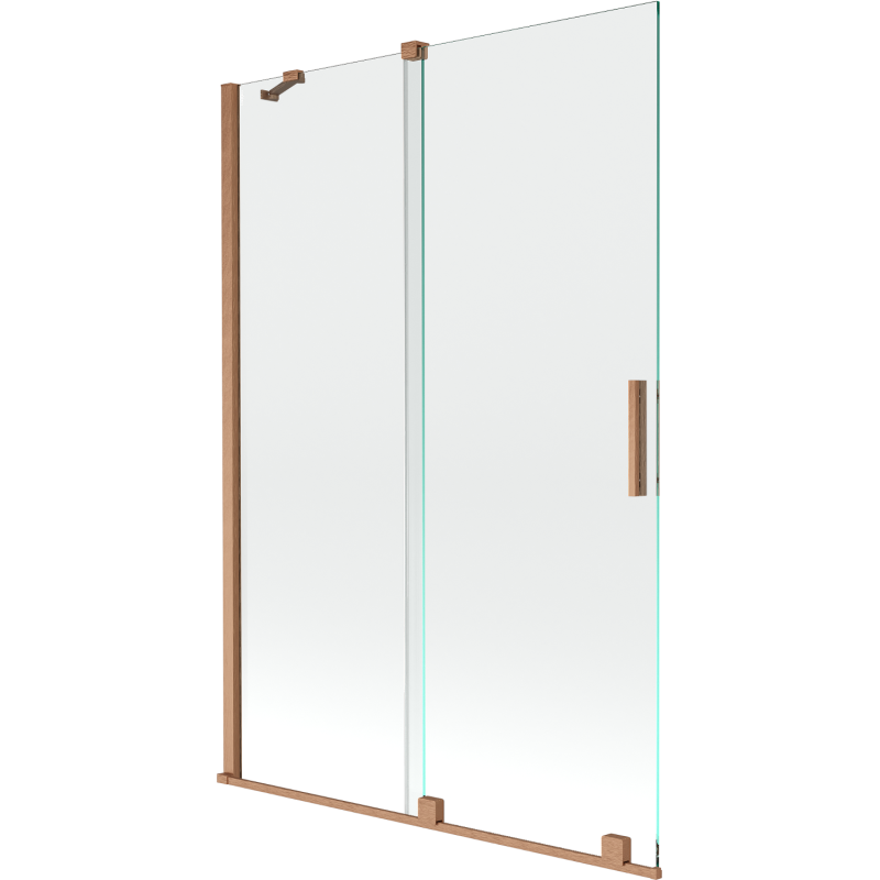 Mexen Velar parawan nawannowy 2-skrzydłowy rozsuwany 120 x 150 cm, transparent, miedź szczotkowana - 896-120-000-01-65