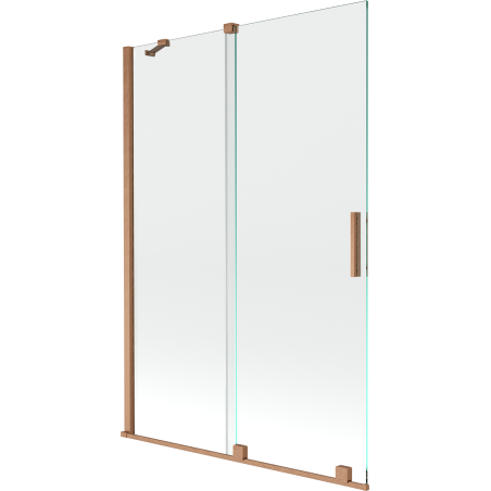 Mexen Velar parawan nawannowy 2-skrzydłowy rozsuwany 120 x 150 cm, transparent, miedź szczotkowana - 896-120-000-01-65