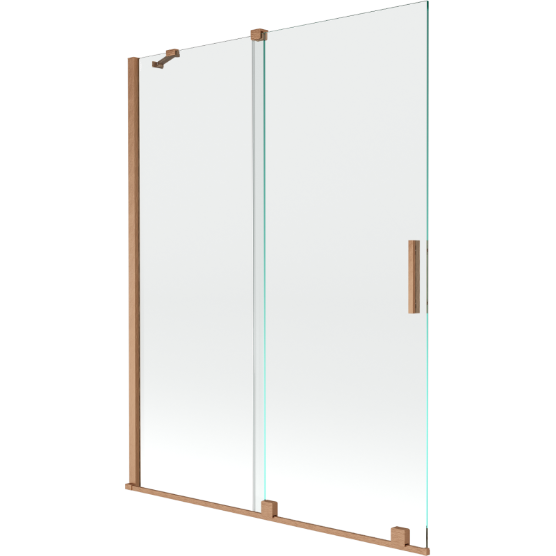 Mexen Velar parawan nawannowy 2-skrzydłowy rozsuwany 130 x 150 cm, transparent, miedź szczotkowana - 896-130-000-01-65