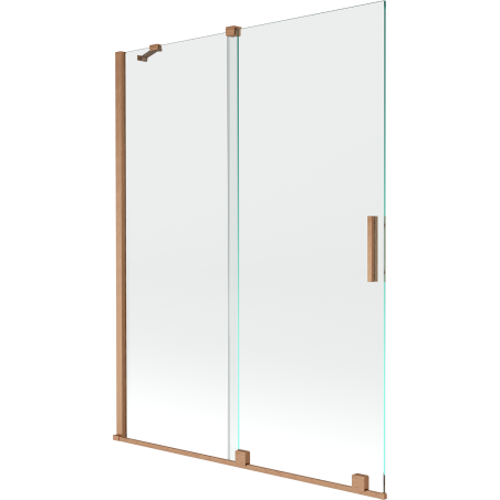 Mexen Velar parawan nawannowy 2-skrzydłowy rozsuwany 130 x 150 cm, transparent, miedź szczotkowana - 896-130-000-01-65