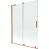 Mexen Velar parawan nawannowy 2-skrzydłowy rozsuwany 130 x 150 cm, transparent, miedź szczotkowana - 896-130-000-01-65