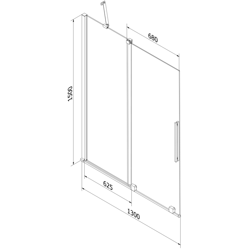 Mexen Velar parawan nawannowy 2-skrzydłowy rozsuwany 130 x 150 cm, transparent, miedź szczotkowana - 896-130-000-01-65