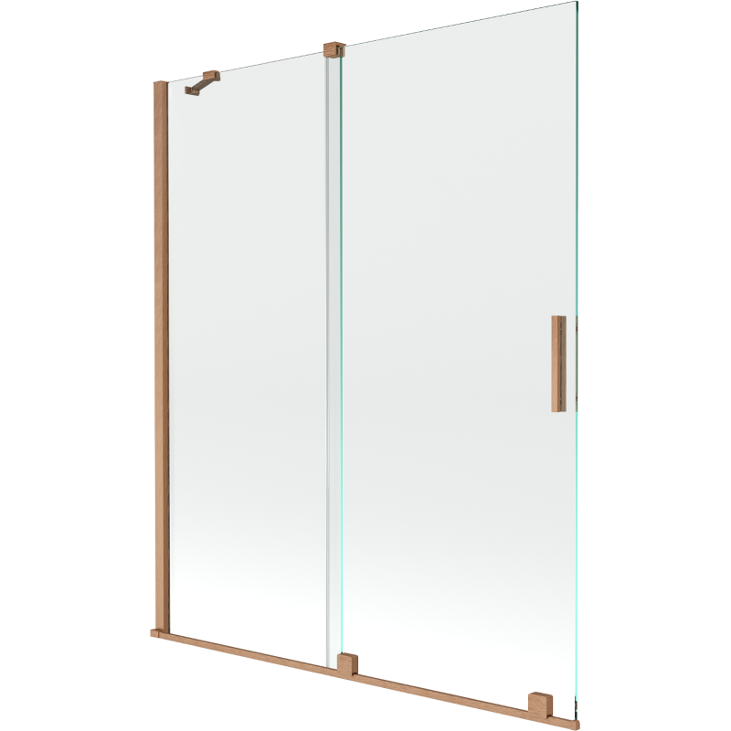 Mexen Velar parawan nawannowy 2-skrzydłowy rozsuwany 140 x 150 cm, transparent, miedź szczotkowana - 896-140-000-01-65