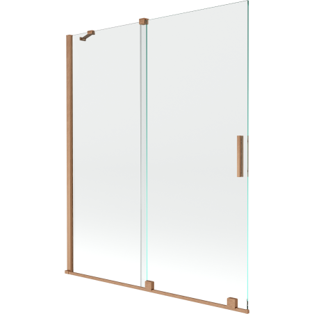 Mexen Velar parawan nawannowy 2-skrzydłowy rozsuwany 140 x 150 cm, transparent, miedź szczotkowana - 896-140-000-01-65