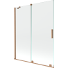 Mexen Velar parawan nawannowy 2-skrzydłowy rozsuwany 140 x 150 cm, transparent, miedź szczotkowana - 896-140-000-01-65