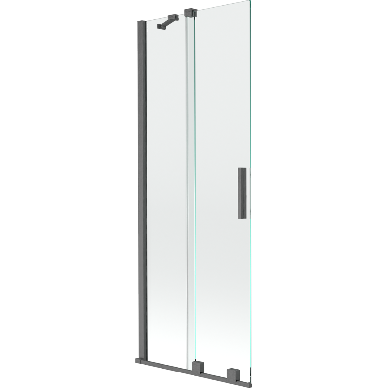 Mexen Velar parawan nawannowy 2-skrzydłowy rozsuwany 70 x 150 cm, transparent, gun gray szczotkowany - 896-070-000-01-66