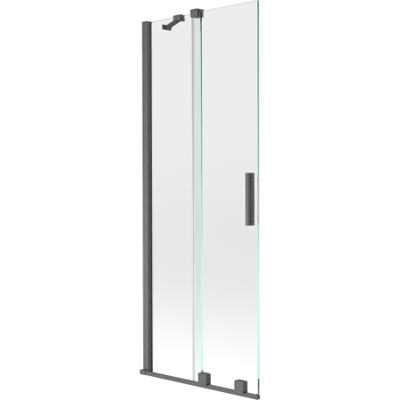 Mexen Velar parawan nawannowy 2-skrzydłowy rozsuwany 70 x 150 cm, transparent, gun gray szczotkowany - 896-070-000-01-66