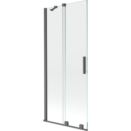 Mexen Velar parawan nawannowy 2-skrzydłowy rozsuwany 80 x 150 cm, transparent, gun gray szczotkowany - 896-080-000-01-66