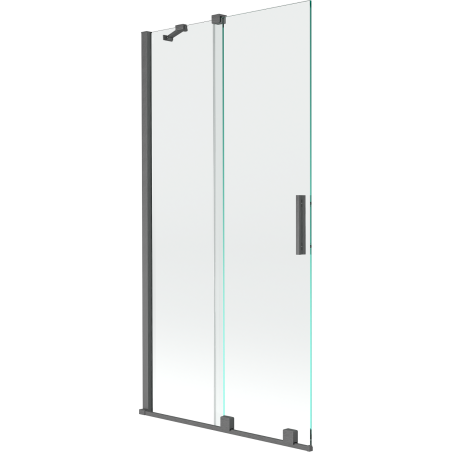 Mexen Velar parawan nawannowy 2-skrzydłowy rozsuwany 95 x 150 cm, transparent, gun gray szczotkowany - 896-095-000-01-66