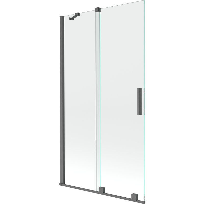 Mexen Velar parawan nawannowy 2-skrzydłowy rozsuwany 100 x 150 cm, transparent, gun gray szczotkowany - 896-100-000-01-66
