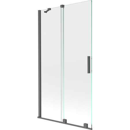 Mexen Velar parawan nawannowy 2-skrzydłowy rozsuwany 100 x 150 cm, transparent, gun gray szczotkowany - 896-100-000-01-66