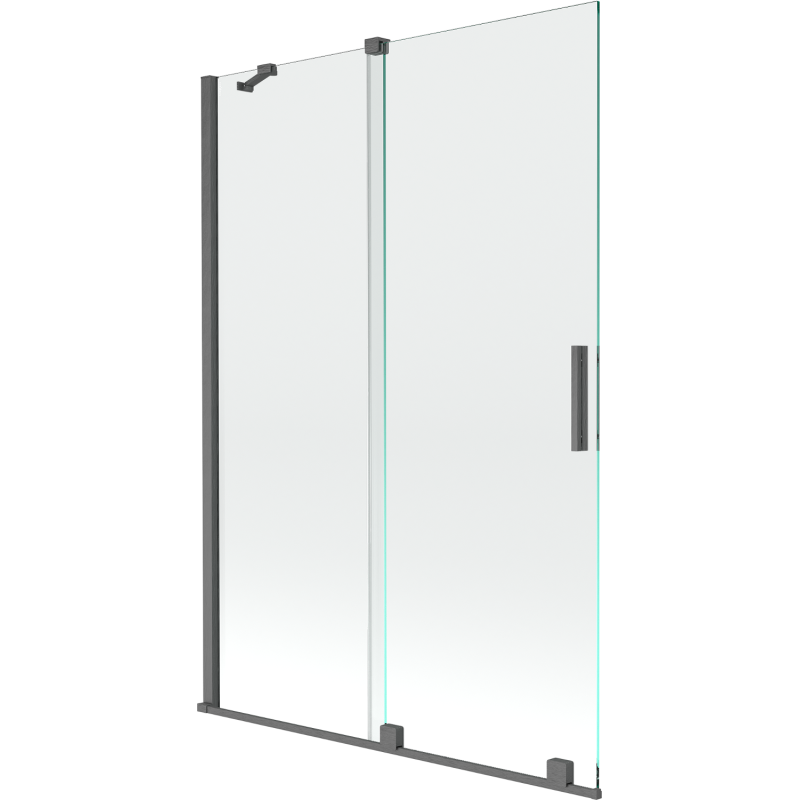 Mexen Velar parawan nawannowy 2-skrzydłowy rozsuwany 120 x 150 cm, transparent, gun gray szczotkowany - 896-120-000-01-66
