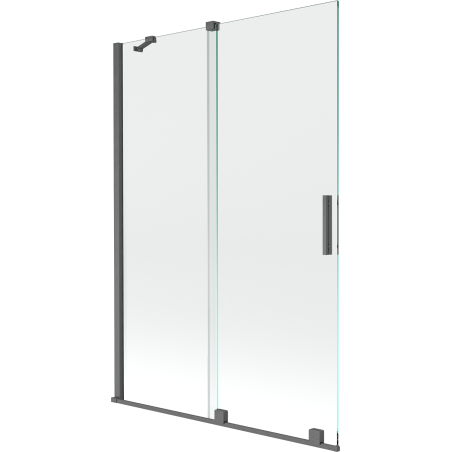 Mexen Velar parawan nawannowy 2-skrzydłowy rozsuwany 120 x 150 cm, transparent, gun gray szczotkowany - 896-120-000-01-66