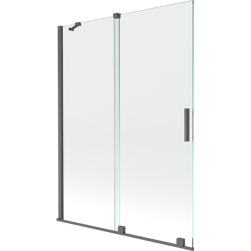 Mexen Velar parawan nawannowy 2-skrzydłowy rozsuwany 130 x 150 cm, transparent, gun gray szczotkowany - 896-130-000-01-66