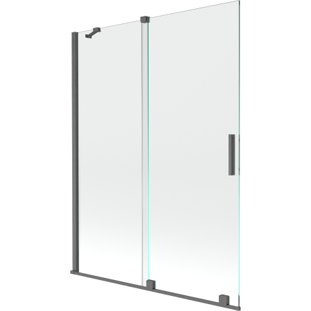 Mexen Velar parawan nawannowy 2-skrzydłowy rozsuwany 130 x 150 cm, transparent, gun gray szczotkowany - 896-130-000-01-66