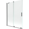 Mexen Velar parawan nawannowy 2-skrzydłowy rozsuwany 130 x 150 cm, transparent, gun gray szczotkowany - 896-130-000-01-66