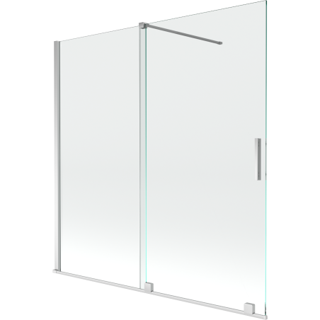 Mexen Velar parawan nawannowy 2-skrzydłowy rozsuwany 160 x 150 cm, transparent, chrom - 896-160-000-01-01