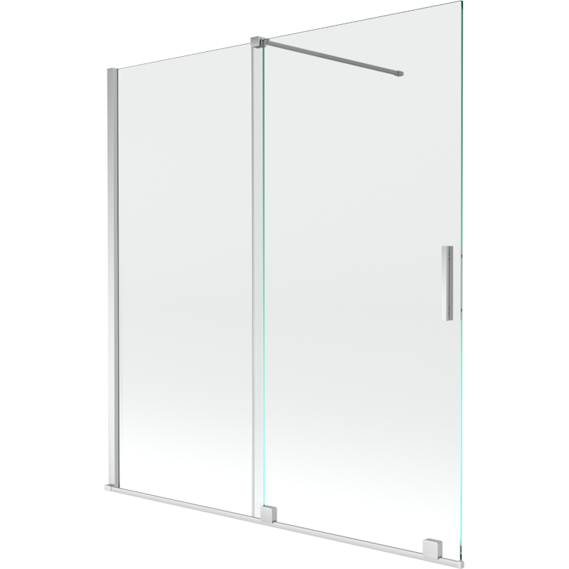 Mexen Velar parawan nawannowy 2-skrzydłowy rozsuwany 150 x 150 cm, transparent, chrom - 896-150-000-01-01