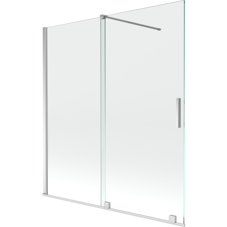 Mexen Velar parawan nawannowy 2-skrzydłowy rozsuwany 150 x 150 cm, transparent, chrom - 896-150-000-01-01