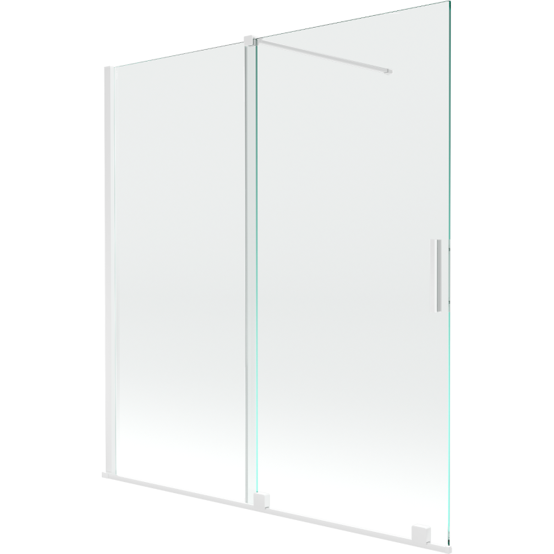 Mexen Velar parawan nawannowy 2-skrzydłowy rozsuwany 150 x 150 cm, transparent, biały - 896-150-000-01-20