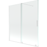 Mexen Velar parawan nawannowy 2-skrzydłowy rozsuwany 150 x 150 cm, transparent, biały - 896-150-000-01-20