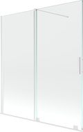Mexen Velar parawan nawannowy 2-skrzydłowy rozsuwany 150 x 150 cm, transparent, biały - 896-150-000-01-20