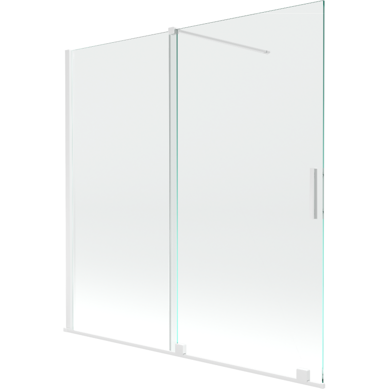 Mexen Velar parawan nawannowy 2-skrzydłowy rozsuwany 160 x 150 cm, transparent, biały - 896-160-000-01-20