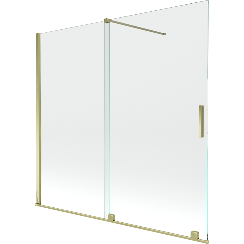 Mexen Velar parawan nawannowy 2-skrzydłowy rozsuwany 170 x 150 cm, transparent, złoty - 896-170-000-01-50