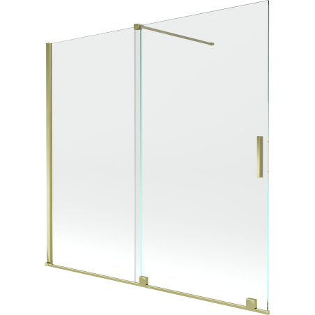Mexen Velar parawan nawannowy 2-skrzydłowy rozsuwany 170 x 150 cm, transparent, złoty - 896-170-000-01-50