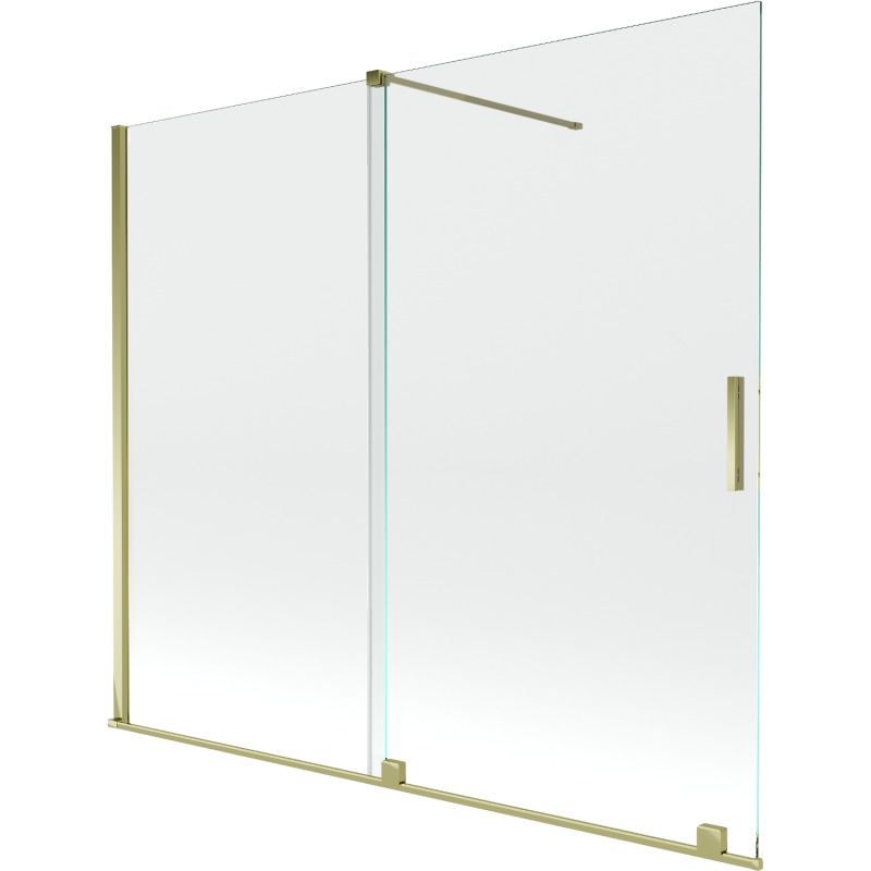 Mexen Velar parawan nawannowy 2-skrzydłowy rozsuwany 180 x 150 cm, transparent, złoty - 896-180-000-01-50
