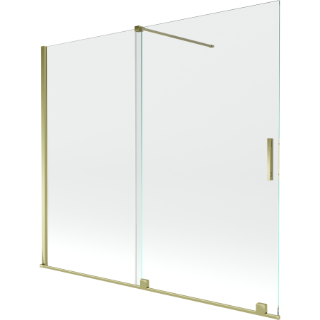 Mexen Velar parawan nawannowy 2-skrzydłowy rozsuwany 180 x 150 cm, transparent, złoty - 896-180-000-01-50
