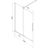 Mexen Velar parawan nawannowy 2-skrzydłowy rozsuwany 160 x 150 cm, transparent, złoty szczotkowany - 896-160-000-01-55