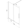 Mexen Velar parawan nawannowy 2-skrzydłowy rozsuwany 180 x 150 cm, transparent, złoty szczotkowany - 896-180-000-01-55