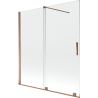 Mexen Velar parawan nawannowy 2-skrzydłowy rozsuwany 150 x 150 cm, transparent, różowe złoto - 896-150-000-01-60