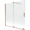 Mexen Velar parawan nawannowy 2-skrzydłowy rozsuwany 160 x 150 cm, transparent, różowe złoto - 896-160-000-01-60