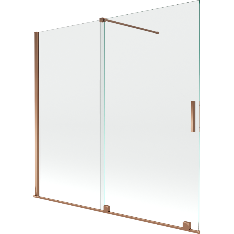 Mexen Velar parawan nawannowy 2-skrzydłowy rozsuwany 170 x 150 cm, transparent, różowe złoto - 896-170-000-01-60