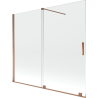 Mexen Velar parawan nawannowy 2-skrzydłowy rozsuwany 180 x 150 cm, transparent, różowe złoto - 896-180-000-01-60