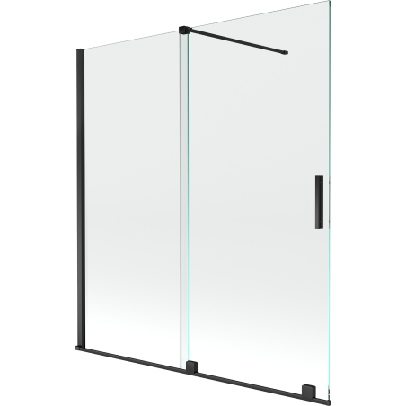 Mexen Velar parawan nawannowy 2-skrzydłowy rozsuwany 150 x 150 cm, transparent, czarny - 896-150-000-01-70