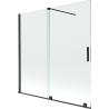 Mexen Velar parawan nawannowy 2-skrzydłowy rozsuwany 160 x 150 cm, transparent, czarny - 896-160-000-01-70