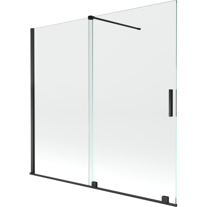 Mexen Velar parawan nawannowy 2-skrzydłowy rozsuwany 170 x 150 cm, transparent, czarny - 896-170-000-01-70