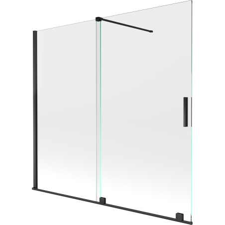Mexen Velar parawan nawannowy 2-skrzydłowy rozsuwany 170 x 150 cm, transparent, czarny - 896-170-000-01-70