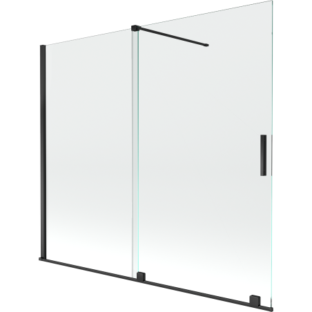 Mexen Velar parawan nawannowy 2-skrzydłowy rozsuwany 180 x 150 cm, transparent, czarny - 896-180-000-01-70
