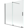 Mexen Velar parawan nawannowy 2-skrzydłowy rozsuwany 160 x 150 cm, transparent, gun gray szczotkowany - 896-160-000-01-66