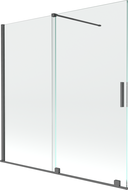 Mexen Velar parawan nawannowy 2-skrzydłowy rozsuwany 160 x 150 cm, transparent, gun gray szczotkowany - 896-160-000-01-66