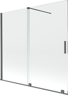 Mexen Velar parawan nawannowy 2-skrzydłowy rozsuwany 170 x 160 cm, transparent, gun gray szczotkowany - 896-170-000-01-66