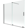 Mexen Velar parawan nawannowy 2-skrzydłowy rozsuwany 180 x 150 cm, transparent, gun gray szczotkowany - 896-180-000-01-66