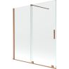 Mexen Velar parawan nawannowy 2-skrzydłowy rozsuwany 150 x 150 cm, transparent, miedź szczotkowana - 896-150-000-01-65
